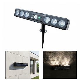 Applique solare, luci per recinzioni, luci solari per insegne da esterno, ricarica automatica e interruttore on/off, luci a LED per giardini, verande,