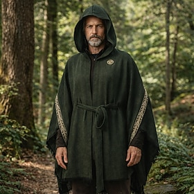 Medievale Rinascimento Mantello Elfo Fata Ranger Costume Unisex Fantasia Halloween Carnevale Mascherata Fiera Rinascimentale Festa a tema retrò Adulti