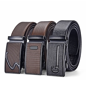 Homme Ceinture Boucle automatique PU Streetwear Contemporain Loisir Couleur Unie A01 A02 Quotidien Affaires Formel Ceinture Taille