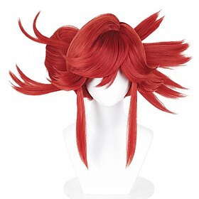 Red Wig for Cosplay Long Anime Wig Synthetic Heat Resistant Costume Accessories for Festival Party