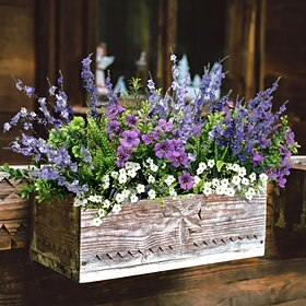 18 Bundles Artificial Flowers for Outdoor, Purple Violet Lavender Faux Bouquet, UV Resistant  Waterproof, Indoor Outdoor Decorative Greenery, Home, Patio, Gard