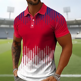 Fußball-Pokal 2026 Herren Geometrisch Poloshirts Kurzarm Polo-Shirts Revers Lässig Athleisure Ferien Alltagskleidung 3D-Druck Knöpfe Atmungsaktives Gewebe Früh