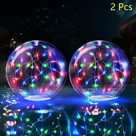 2 Pcs Outdoor Solar Waterproof Inflatable 35cm Floating Pool Lights, Decorative LED Lamps for Pond, Garden, Yard, Pathway, Lawn – Summer, Party, Beach Ambient