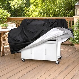 Heavy Duty Waterproof  Dustproof Oxford Fabric Round Barbecue Grill Cover with Handle  Velcro Strap, Round Grill Covers Dome Gas Outdoor Electric Grill Cover (
