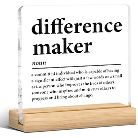 Difference Maker Gifts for Teacher Coach Mentor Boss Leader, Thank You Appreciation Gifts for Coworkers Employee Staff Women Men Motivational Office Desk Decor