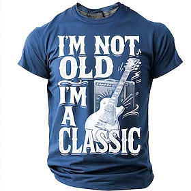 Men's I'm Not Old I'm A Classic Electric Guitar Amp Vintage Retro Distressed Rock N Roll Funny T Shirt Tee Graphic Regular Fit Casual Everyday Concert Fathers