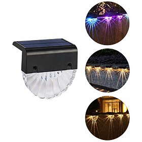 1 Pack Solar Deck Lights, Solar Fence Lights,Outdoor Lighting Backyard Deck Decor Outdoor Step Lights Garden Post Fence,Multicolor Control