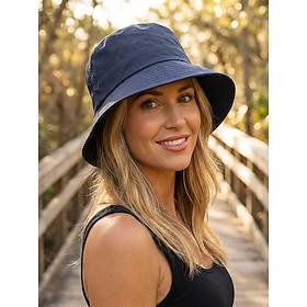 Women's Casual Cotton Bucket Hat, Elastic Adjustable Sun Hat in Multiple Colors for Beach Vacation, Daily Casual Wear, Travel and Outdoor Summer Styling