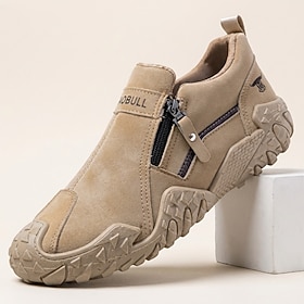 Men's Beige Outdoor Casual Sneakers Slip-On Breathable Lightweight Comfort Walk…