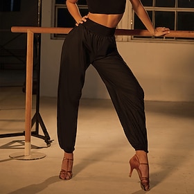 Women's Latin Dance Pants Baggy Joggers High Waisted Harem Trousers for Hip Hop Practice Ballroom Rehearsal