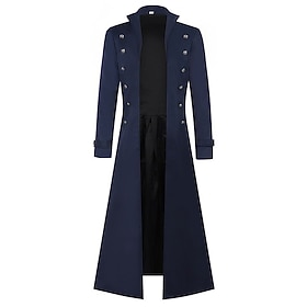 Abrigo Medieval Ropa de Abrigo Pirata Disfraz Hombre Ebenezer Scrooge Elfo Pirata Festival Steampunk Abrigo para Adultos Invierno Otoño Invierno Navidad