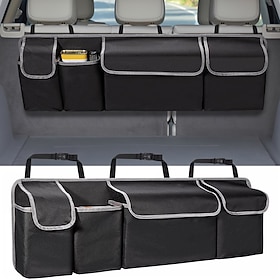 Car Backrest  Trunk Storage Organizer, 600D Oxford Cloth Hanging Seat Back Bag, Multipurpose Auto Storage Pouch, Sturdy Wear-Resistant Organizer Compatible Wit