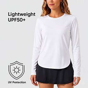 Women's UPF 50 Lightweight Long Sleeve T Shirt Sun Protection Quick-Dry Performance Tee Top for Hiking Running Outdoor Activities