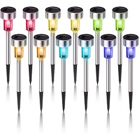 12pcs Outdoor Pathway Lights Solar Garden Light Waterproof LED Solar Lawn Light Garden Deck Walkway Solar Landscape Decoration Night Light