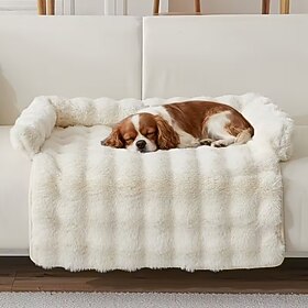Winter Thickened Faux Rabbit Fur Dog Bed Mat, Thermal Premium Plush Pet Cushion, Non-Slip Washable Cat Cozy Sleeping Nest Crate Pad