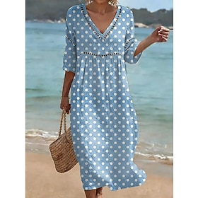 Per donna Abito Midi Abito a Tubino Vestito Estivo Abito Estivo Vacanza Festa Casual Ufficio Spiaggia Feste Vestibilità comoda Floreale Grafico Manica