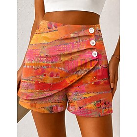 Women's Chinos Shorts Elegant Vacation Vintage Short High Waist Graphic Butterfly Abstract Layered Quick Dry Comfortable Breathable Inelastic Daily Outdoor Vac
