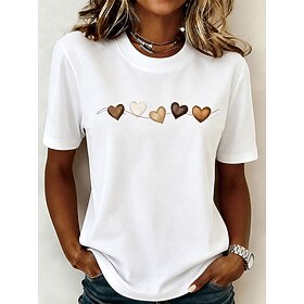 Women's T Shirt Print Graphic Fashion Stylish Classic Short Sleeve Crew Neck Round Neck Regular Tops Casual Daily Sports Blue White Red Green Summer Spring