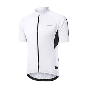 Per uomo Maglia Tinta unita Manica Corta Bicicletta Felpa Tuta Maglia con 3 tasche posteriori Riflettente Comodo Gli sport Bianco Verde scuro Verde Ab