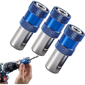 3 Pack 1/4 Hex Shank Magnetic Bit Holder, Quick Release Drill Bit Extension Bar, Self-Locking Screwdriver Bit Holder for Impact Driver Power Drill, Fast Chang