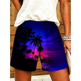 Per donna Pantaloni capri Chinos Shorts Leggings Vacanza Vintage Hawaiano Corto Misura del girovita medio Floreale Grafico Stampato Comodità Inelastic