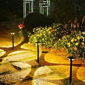 2026 Upgraded Solar Pathway Lights Outdoor, IP55 Waterproof ABS Ground Stake Lights with 4 LED Beads, Solar Garden Lights for Yard Lawn Walkway Flower Bed Pati