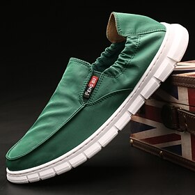 Men's Green Slip-On Casual Loafers Lightweight Comfort Walking Shoes Soft Every…