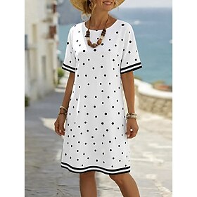 Women's Mini Dress Sundress T Shirt Dress Tee Dress A Line Dress Summer Dress Vacation Casual Daily Beach Holiday Regular Fit Graphic Geometric Polka Dot Short