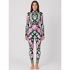 Body Costume tutina Stampa Tuta Intera Per donna Rave Grafico Farfalla Costume per Festival Musicale Feste Discoteca Halloween Carnevale Bambini Adult