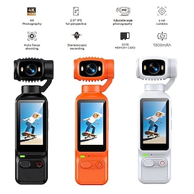 Videocamera d'azione 4K con schermo IPS da 2,0, videocamera portatile per vlog con autofocus. Videocamera tascabile portatile con obiettivo girevole e