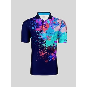 Per uomo Polo da golf blu navy Manica Corta Top Abbigliamento da golf Abbigliamento Abiti Abbigliamento