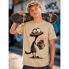 Ragazzi 3D Grafico Animale Maglietta 3D Manica Corta Stampa 3D Estate Primavera Esagerato Designer Bambini 4-12 Anni Casuale Feste Vestibilità regolar