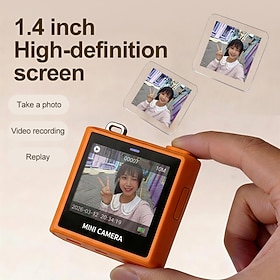 Mini Digital Camera with 1.4 HD Screen, Portable Tiny Camera for Photography  Video Recording, Micro Pocket Camera with Replay Function, Creative Birthday Gift