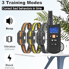 Collar de adiestramiento revolucionario con control remoto de 1000 metros (3300 pies), apto para perros de 2,3 a 54 kg (5 a 120 libras), con 3 modos: pitido, v