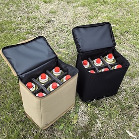 Borsa porta bombole di gas da campeggio per 6 bombole, organizer resistente con divisori imbottiti, custodia portatile per bombole di gas, lanterne, b