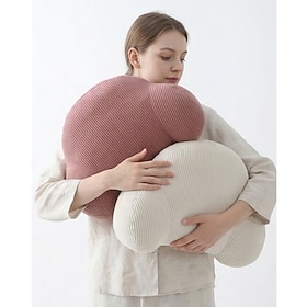 Ergonomic Cloud Lumbar Support Pillow, Soft Corduroy Back Cushion for Back Pain Relief, All-Season Waist Support for Office Chair, Bed, Sofa Couch