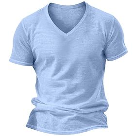 Per uomo Maglietta Camicia a Maniche Corte Manica Corta Scollo a V Estate Primavera Semplice Striscia di Fossa Streetwear Elegante Casual Puro Casuale