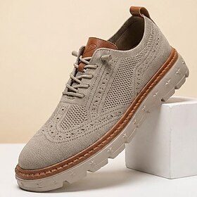 Men's Casual Knit Sneakers – Breathable Lace-Up Comfort Shoes, Smart Casual Foo…