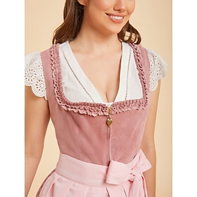 Oktoberfest Camicia Blusa Dirndl 100% cotone Scollatura a V profonda Maniche a volant Cameriera Bavarese Alpino Eredità Prati Per donna Carnevale Fest