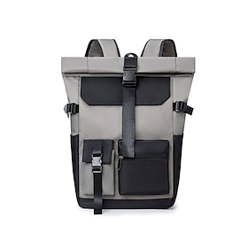 Zaino universitario grigio di grande capacità per studenti - borsa scolastica universitaria multi-tasche adatta a laptop da 15,6 pollici - zaino alla 
