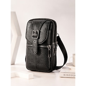 Men’s Leather Multi Pocket Crossbody Bag