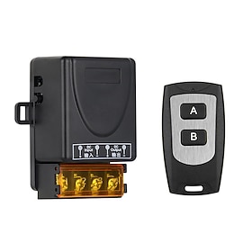 Interruttore di controllo remoto wireless CC 12V 24V 36V 48V, ricevitore a relè ad alta potenza con trasmettitore RF a 2 pulsanti per luci a LED, pomp