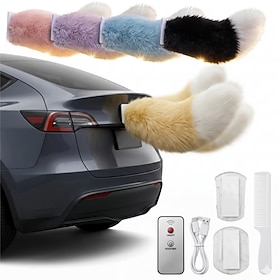 Decorazione per auto con coda scodinzolante telecomandata - ornamento mobile a forma di coda di animale in peluche per esterni auto, accessorio univer