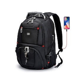 Zaino da viaggio da uomo, zaino da cabina capiente per viaggi di lavoro, weekend fuori porta, viaggi all'aperto, zaino per laptop nero con molteplici 