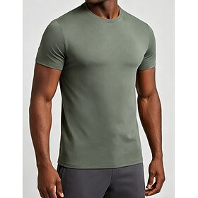 Men's T Shirt Short Sleeve Shirt Tee Top Short Sleeve Crew Neck Summer Spring Solid Color Streetwear Stylish Leisure Quick Dry Daily Outdoor Vacation White Bla