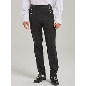 Mens Pants Trousers Victorian Medieval Renaissance Steampunk Punk Gothic Retro Vintage Men's Costume Vintage Cosplay Casual Daily Pants