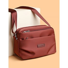 Borsa a tracolla da donna in poliestere impermeabile, tracolla regolabile, grande capacità multistrato, ideale per i viaggi estivi. Borsa per uso quot