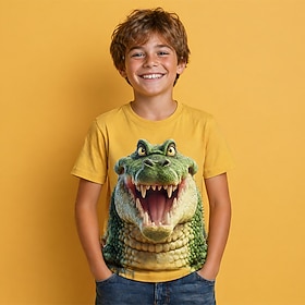 Ragazzi 3D Animale Maglietta 3D Manica Corta Stampa 3D Estate Primavera Esagerato Designer Bambini 4-12 Anni Feste Vestibilità regolare
