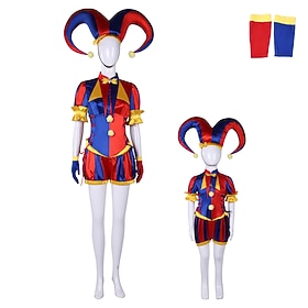 Circo dell'orrore Clown Giullare Costume di fantasia Cosplay Costumi dei videogiochifor Bambini Adulti Per donna Halloween Carnevale Performance Con i