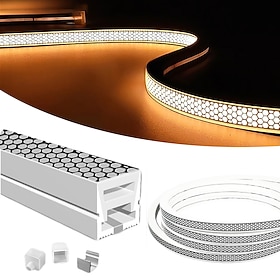 1-30M Anti-glare Black Grid Silicone 10MM 16MM 20MM Square LED Llight Trough System Embedded Neon Flexible  Suitable for 6-15mm LED Light Strips Wall and Ceili